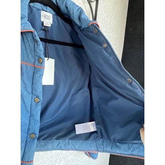 BDG Effie Trucker Jacket - Size Small - Blue/ Orange - Picture 9 of 11